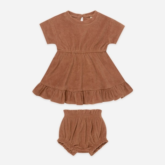 Quincy Mae Other - QUINCY Mae | Organic Cotton Terry Cloth Dress and Bloomer Set Terracotta